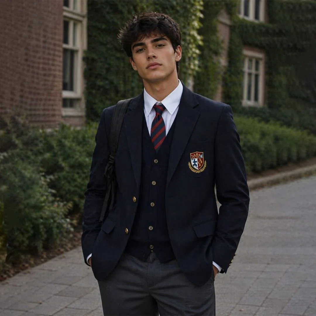 Close-up of a well-fitted custom blazer showing precise tailoring and comfort